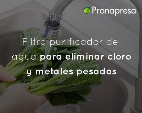 Filtro purificador de agua para eliminar cloro y metales pesados