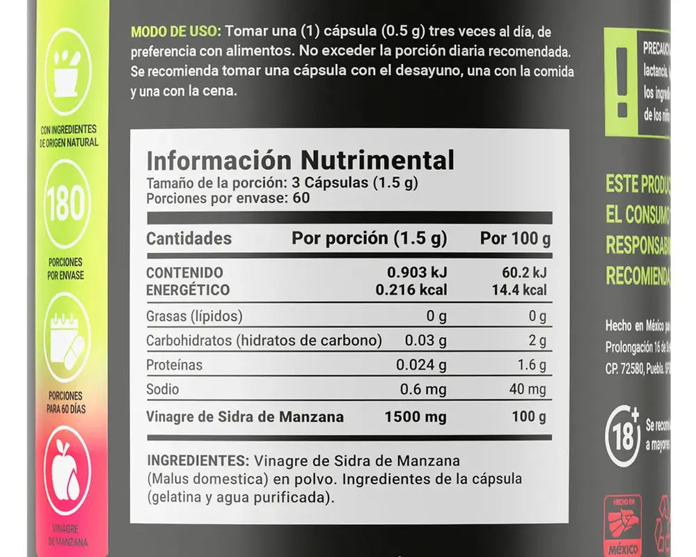Apple Cider Vinegar Estimula el metabolismo
