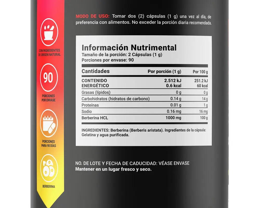 Beneficios e ingredientes Pure Berberine | Berberina Pura Salud Cardiovascular reduce la presión arterial fortalece los latidos del corazón