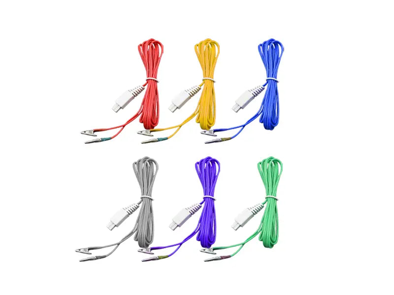 6 Cable tipo caimán para Electroestimulador KWD-808-1