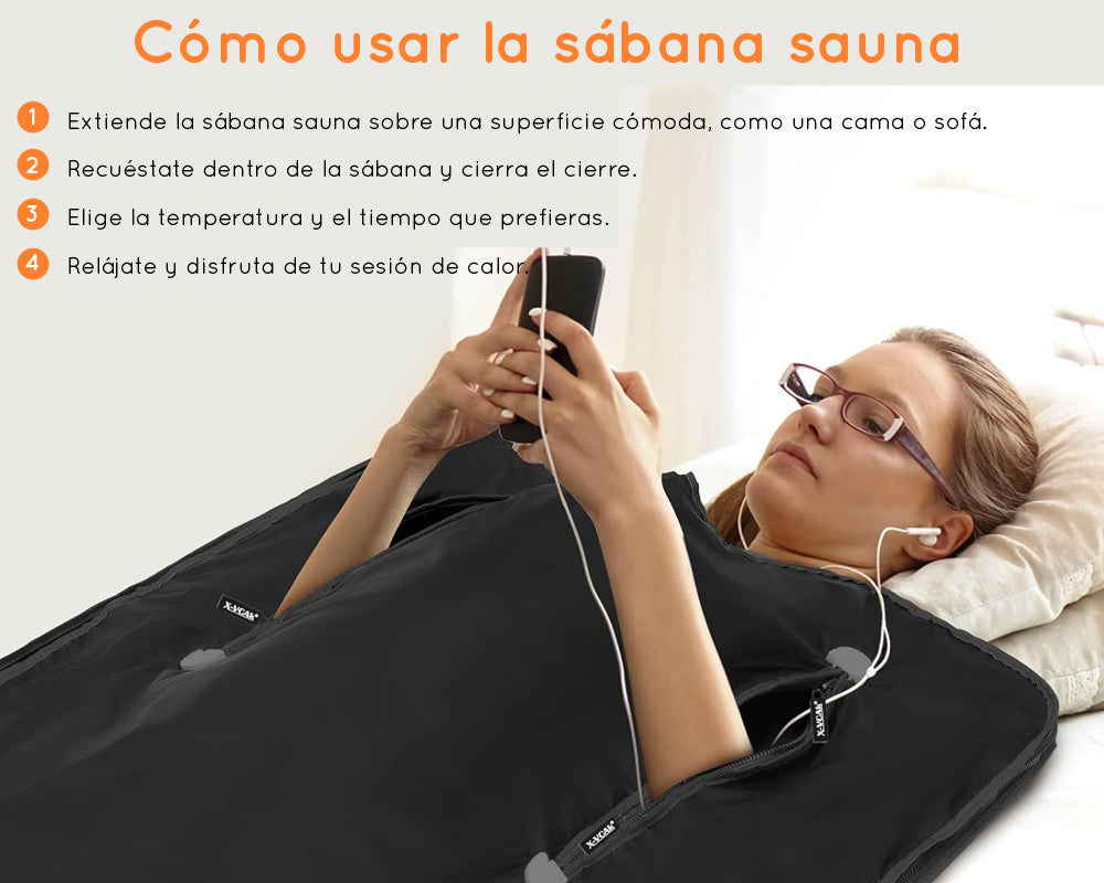 Cómo usra la Sabana Sauna Detox Infrarroja Bi-zona de 8 capas