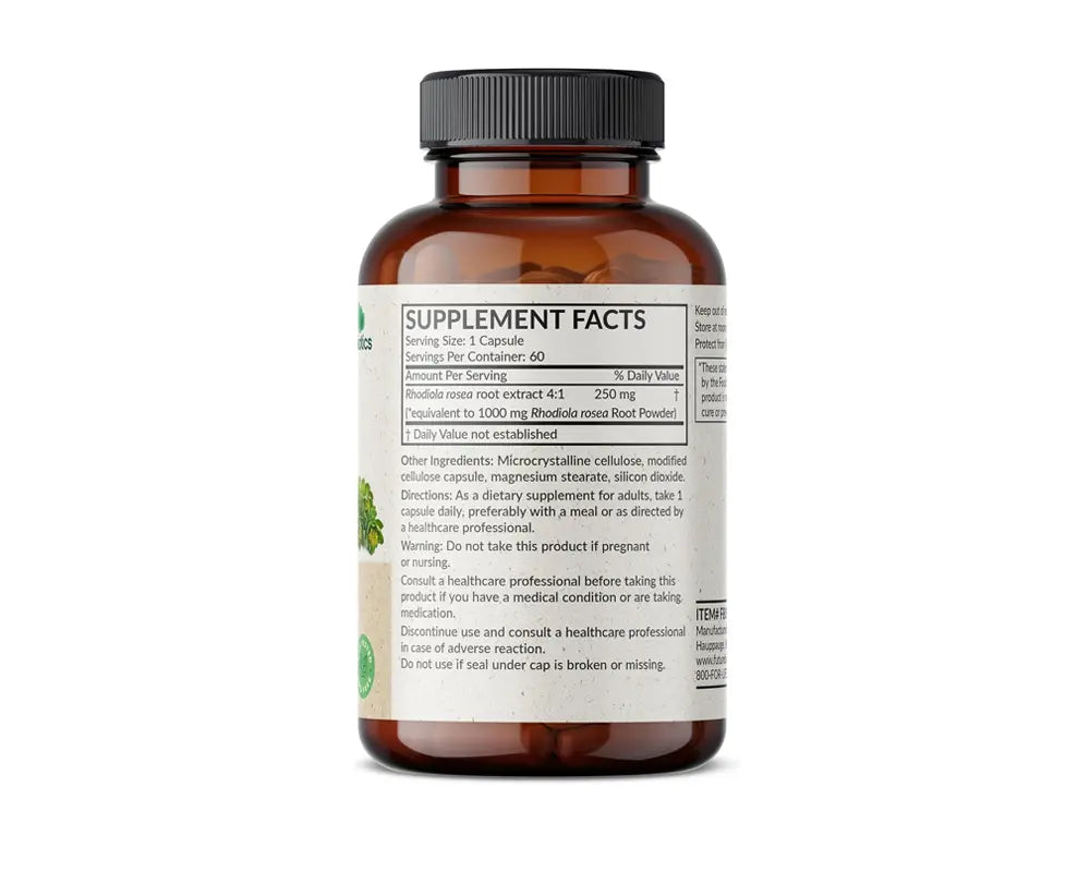 Rhodiola Rosea 1000 MG Futurebiotics Aumenta la energía sostenible