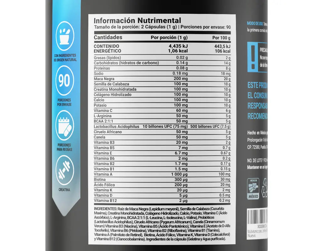 Mens Mult Matur3 B Life | Multivitamínico para Hombre +40 Ayuda a disminuir la incontinencia Mejora la salud de la piel, cabello y uñas