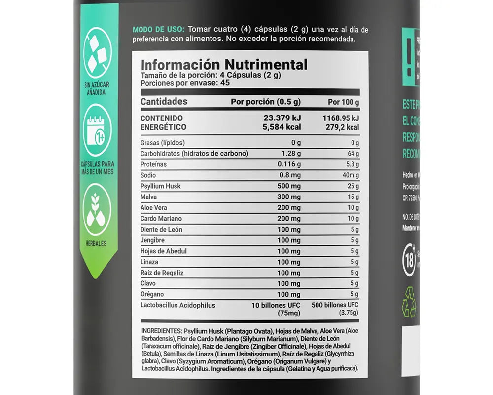 Ingredientes Dtox Blend B Life Propiedades antiinflamatorias Mejora la salud digestiva Contribuye a un sistema inmunológico saludable