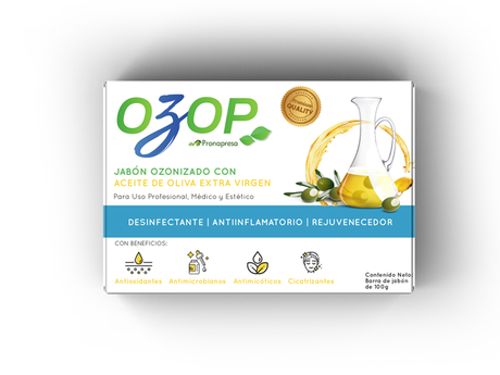 OZOP Jabón ozonizado con aceite de oliva extra virgen para Ozonoterapia mayoreo al mejor precio, muchos beneficios para la piel