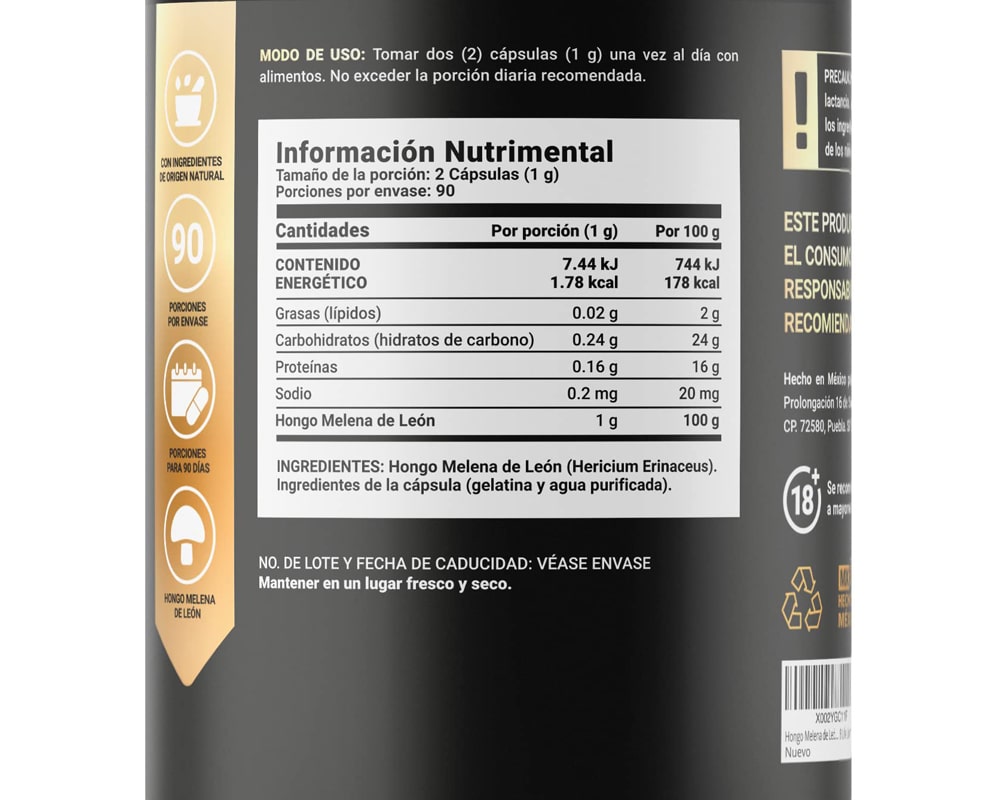 Beneficios Lions Mane Blend B Life | Hongo de Melena de León Reduce la inflamación Apoya el sistema inmunológico