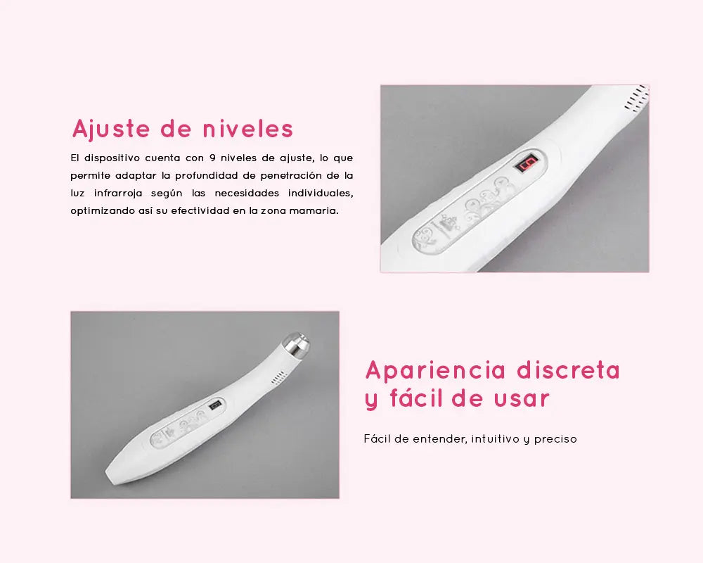 Modo de uso del Escáner Detector Infrarrojo para Autoexploración Mamaria Evalua el estado general del tejido mamario