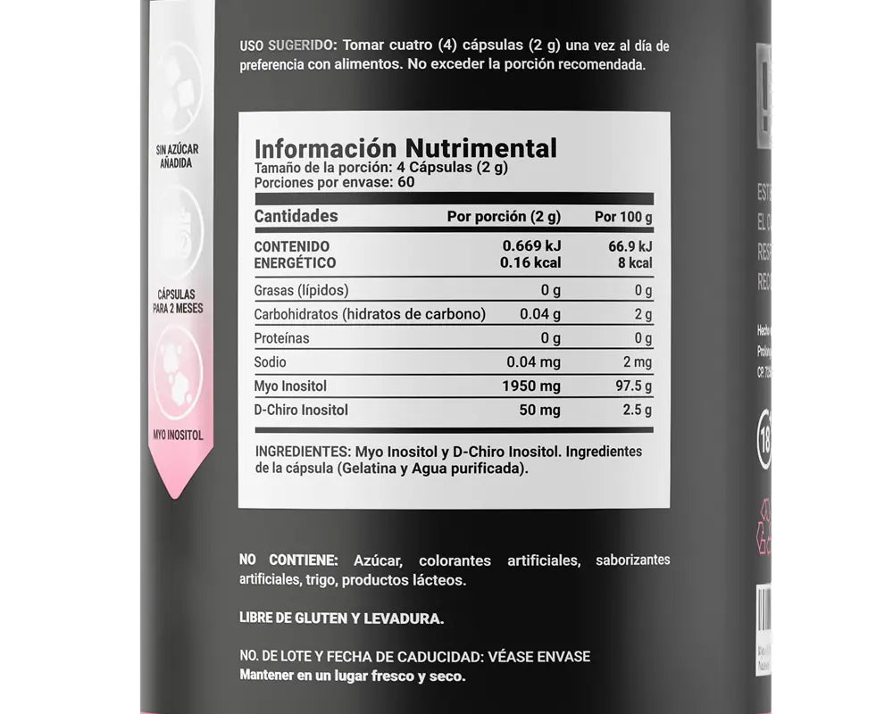 Ingredientes, y Beneficios Myo & D-Chiro Inositol Platinum B Life | Mezcla de Ratio 40:1 | Regula las hormonas, Reduce la ansiedad