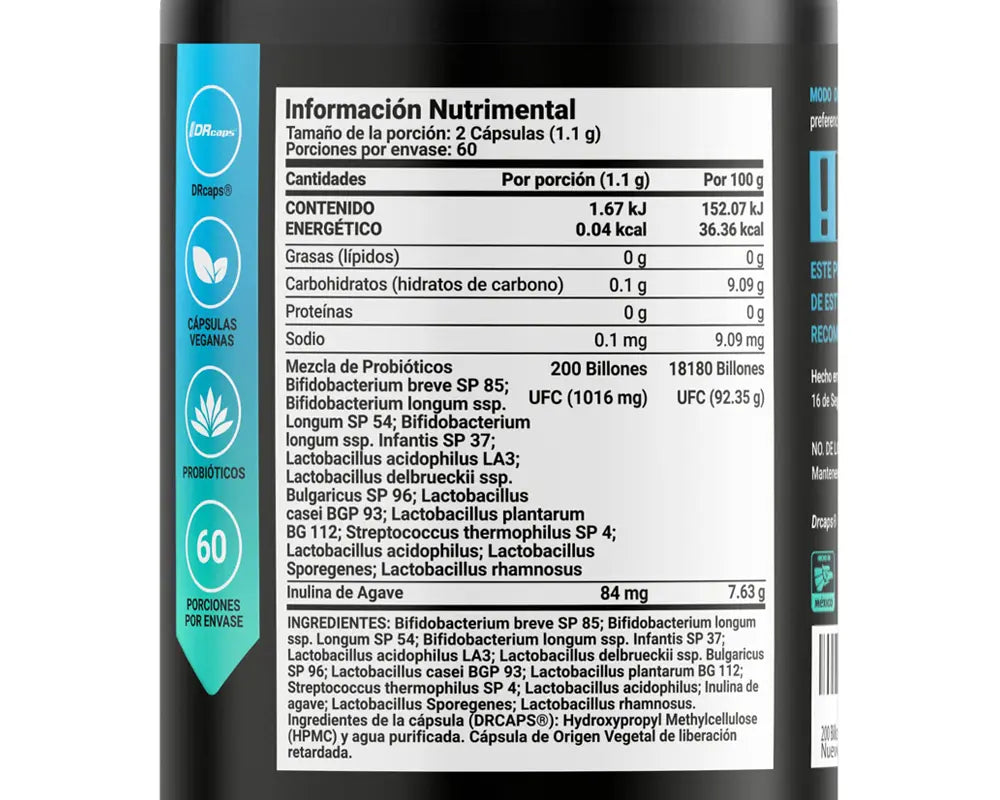 Ingredientes 200 Billion Probiotics B Life,Ayuda a la absorción de nutrientes, Mejora el sistema inmune, Cápsulas de liberación retardada