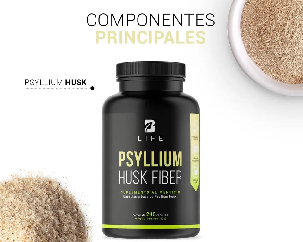 Beneficios Psyllium Husk Fiber B Life | Fibra de Cáscara de Psyllium Promueve la saciedad