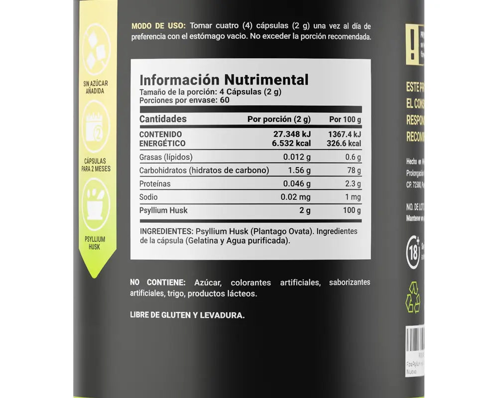 Psyllium Husk Fiber B Life | Fibra de Cáscara de Psyllium Regula los niveles de azúcar en sangre
