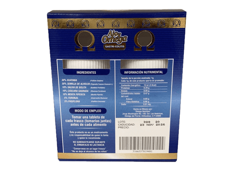 Ajo y Omega Gastri-Colitis Ajo y Omega Circulación modo de empleo, ingredientes y beneficios