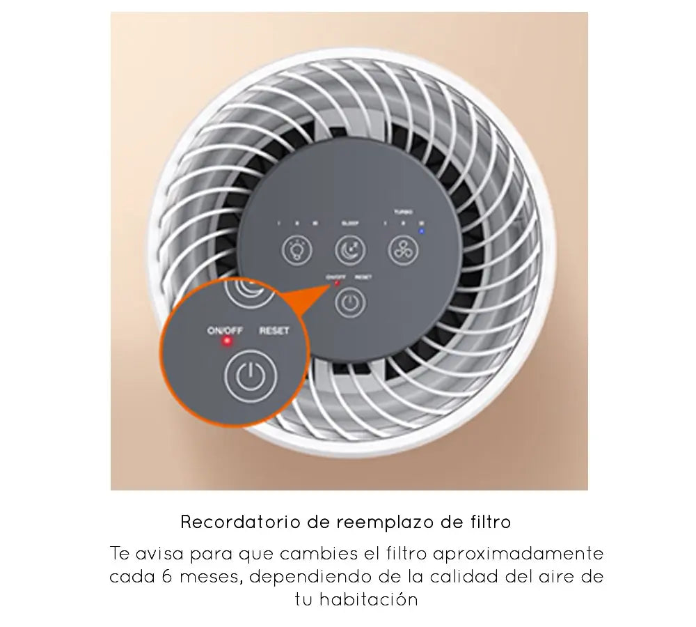 Eliminación de polvo y ácaros, Filtro True Hepa, Aire saludable con True HEPA, Purificador de aire