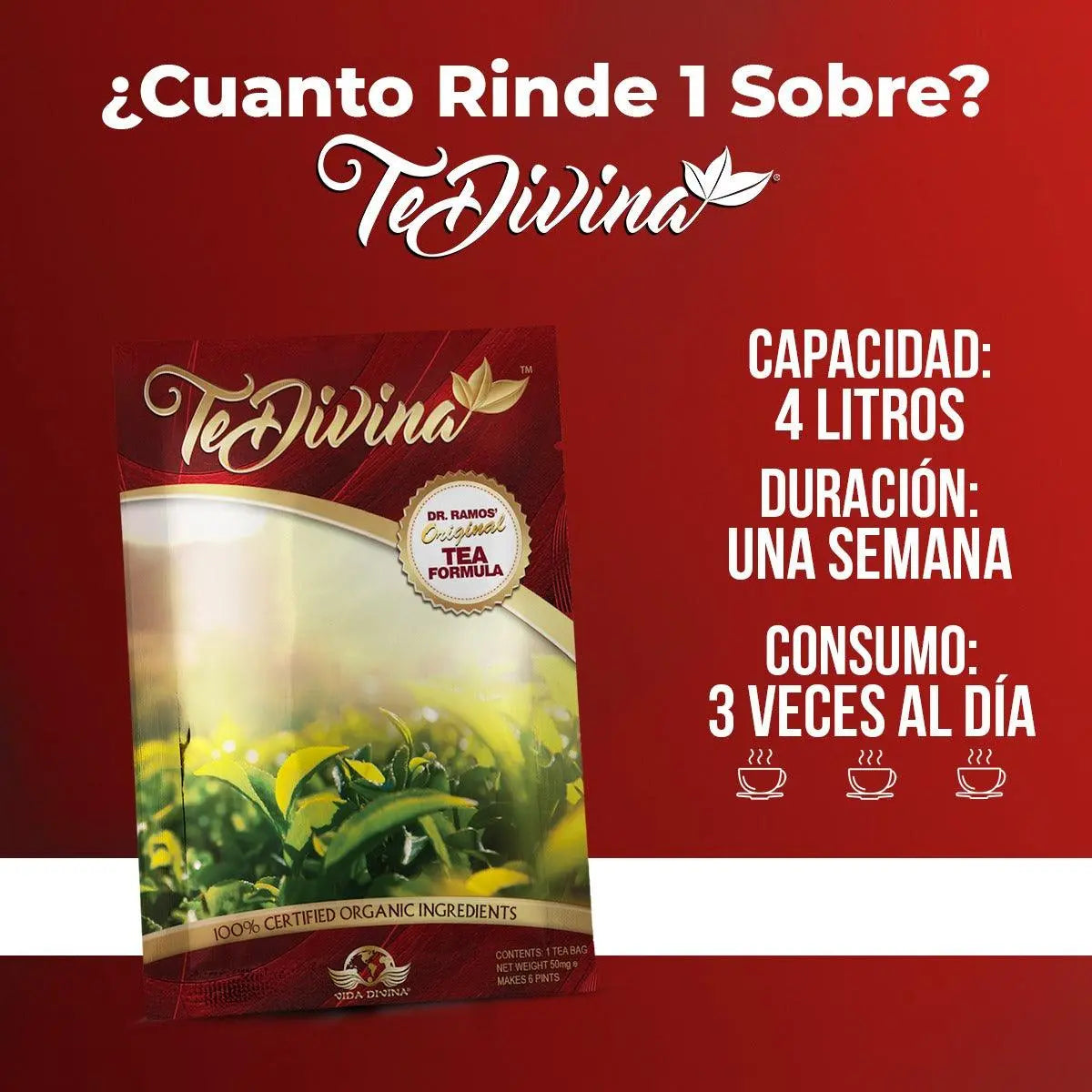 ¿Cómo se toma y cuánto rinde el Té divina original?