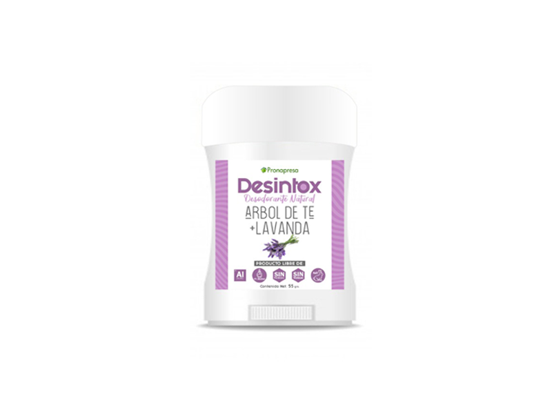 Desodorante Natural Desintox Premium fragancia Árbol de té y lavanda para mujer