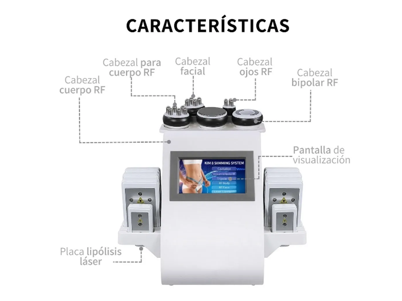Características Máquina Ultrasónica de Radiofrecuencia para Cavitación 6 en 1