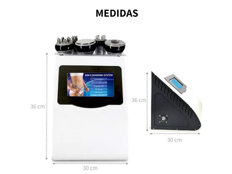 Medidas Máquina Ultrasónica de Radiofrecuencia para Cavitación 6 en 1