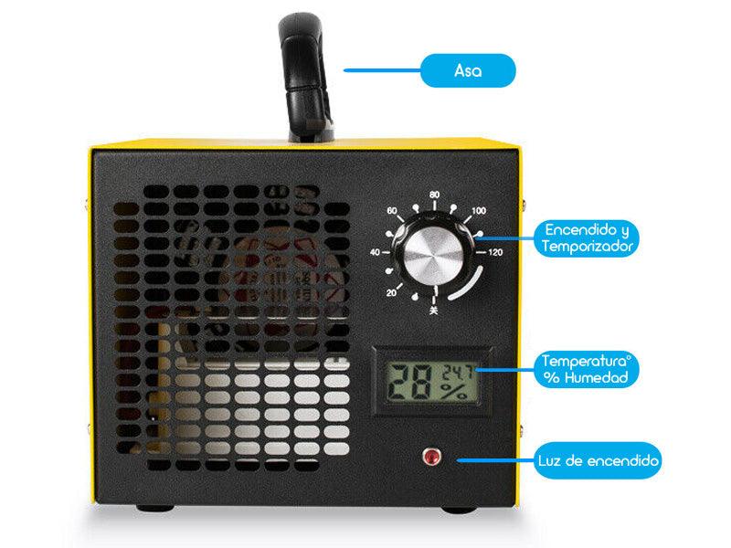 Ozonificador de 10000 mg/h con Higrómetro - Tienda Naturista Pronapresa - 10000, Alergias, antivirus, coronavirus, covid, covid-19, Desinfectante, esterilizador, Esterilizante, generador, Generador de ozono, Herramientas de diagnóstico, Higrometro, Ozonificador, ozono, Ozonoterapia, purificador, Purificador de aire, sanitizador, sanitizante, Termómetro, virus