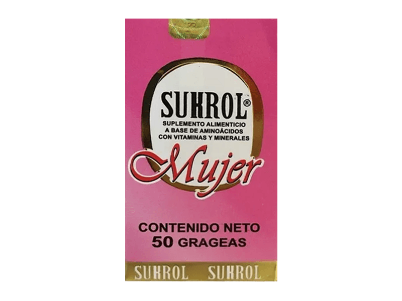 Sukrol Mujer - Tienda Naturista Pronapresa - Actividad sexual, arginina, Arteriosclerosis, Cerebro, Complementos Alimenticios, concentracion, Energia, Estres, Fósforo, L-Arginina, Lecitina de soya, Magnesio, Mujer, Piel, Salud mental, Suplementos Alimenticios, Vitamina B1 (Tiamina), Vitamina B12 (Cianocobalamina), Vitamina B3, Vitamina C, Vitamina C (Ácido Ascórbico), Vitamina E, Zinc, ácido fólico