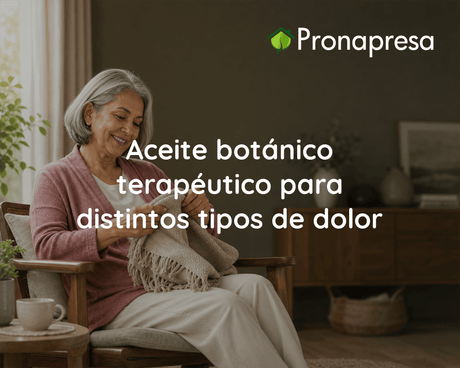 Aceite botánico terapéutico para distintos tipos de dolor