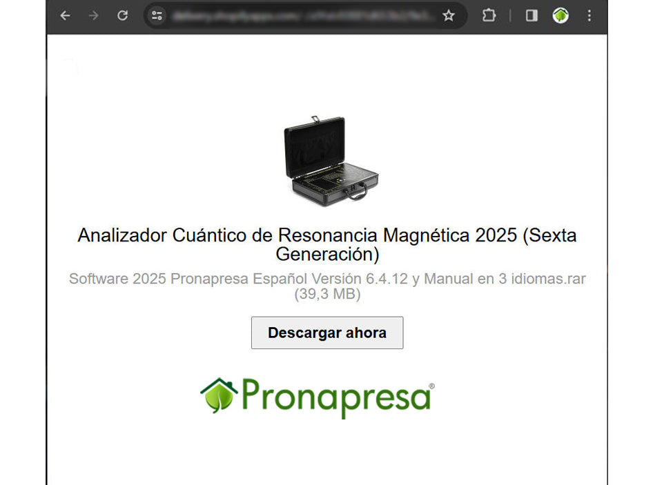 Link de descarga de software para Analizador Cuántico 2025 de Resonancia Magnética (Sexta Generación) versión 6.4.12