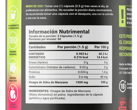 Apple Cider Vinegar Estimula el metabolismo