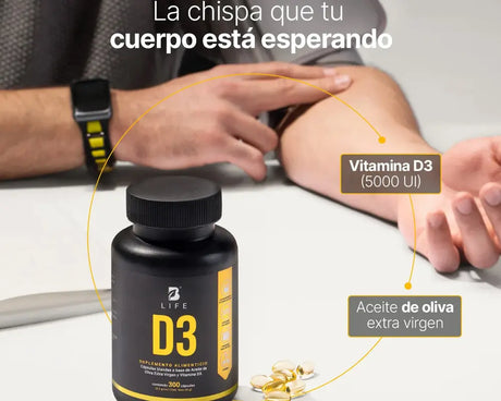 Vitamina D3 B Life Ideal para quienes reciben poca luz solar