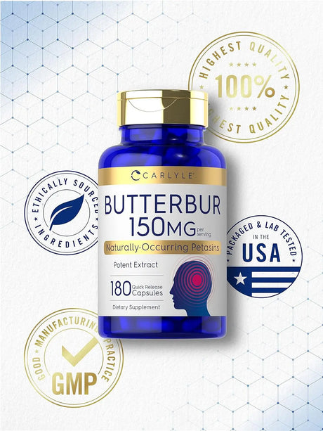 Carlyle Butterbur 150mg 180 capsulas Esencial para la oxigenación y nutrición de las células cerebrales