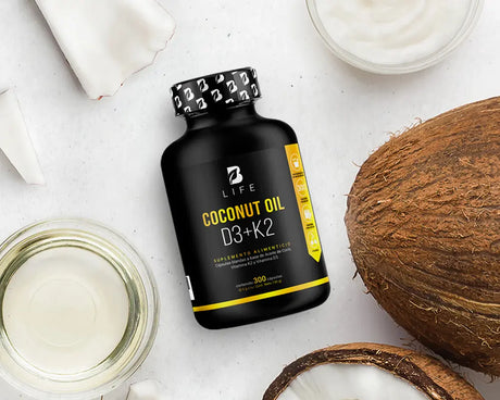 Beneficios Coconut Oil D3+K2 B Life | Aceite de Coco, Vitamina D3 y K2
