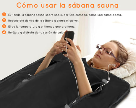 Cómo usra la Sabana Sauna Detox Infrarroja Bi-zona de 8 capas