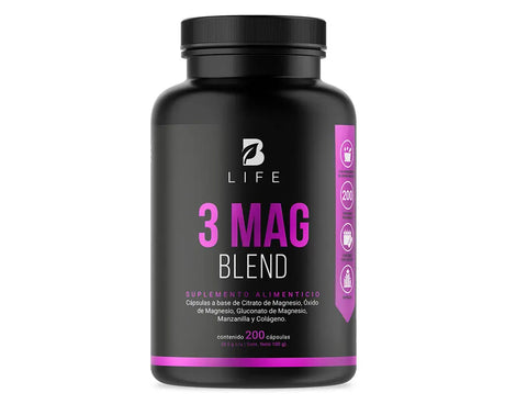 3 Mag Blend B Life enriquecida con Manzanilla y Colágeno Hidrolizado, salud muscular y ósea