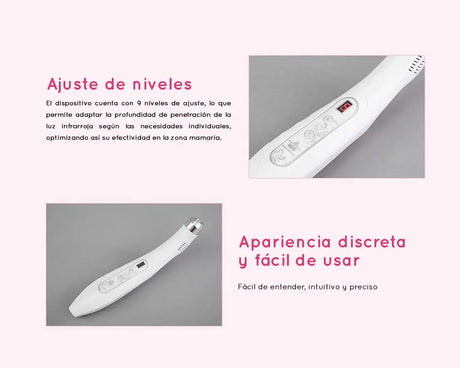 Modo de uso del Escáner Detector Infrarrojo para Autoexploración Mamaria Evalua el estado general del tejido mamario