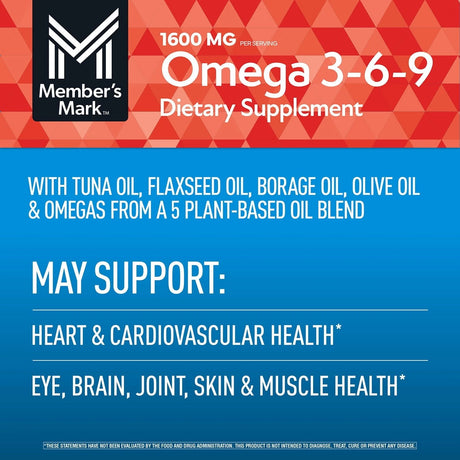 Omega 3-6-9 Member's Mark Tuna Oil 300 Función nerviosa saludable
