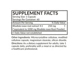 Ingredientes de Rhodiola Rosea Futurebiotics con raíz de rodiola y elementos botánicos naturales Ayuda a manejar estrés y fatiga