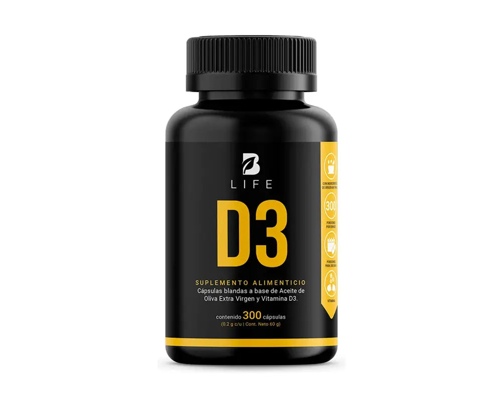 D3 B Life | Vitamin D3 (5000 IU) and Extra Virgin Olive Oil – Pronapresa
