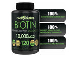 Biotina 10000 mcg 120 capsulas aceite de coco vitamina b7 b8 h