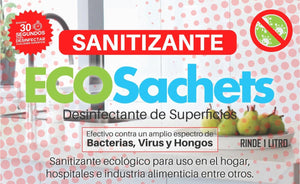 EcoSachets Sanitizante Concentrado (Paq. 2 L.) - Tienda Naturista Pronapresa - antivirus, coronavirus, covid, covid-19, Desinfectante, ecosachets, germinicida, sanitizante, virus